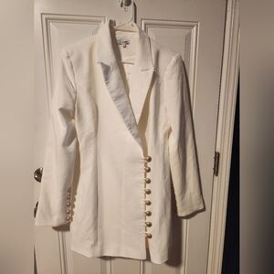 New Without Tags Ivory And Gold XL Button Down Dress Fashion Nova